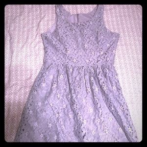 Grey midi lace dress