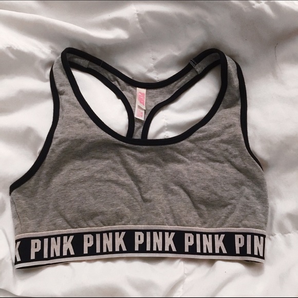 Pink Nation Grey sports bra
