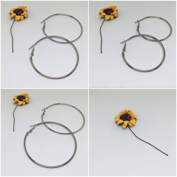 ❗️3 for $15❗️Silver toned Hoops Large - Picture 2 of 4