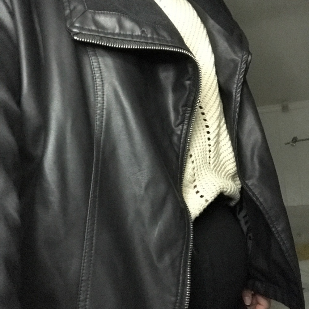 Plus size faux leather jacket