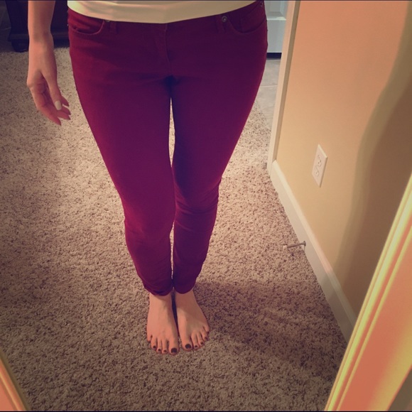 Express red jeans