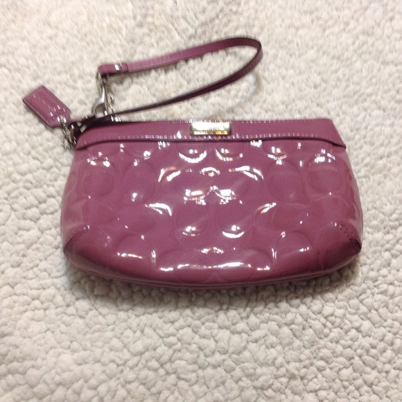Coach Handbags - Coach purple jacquard wristlet