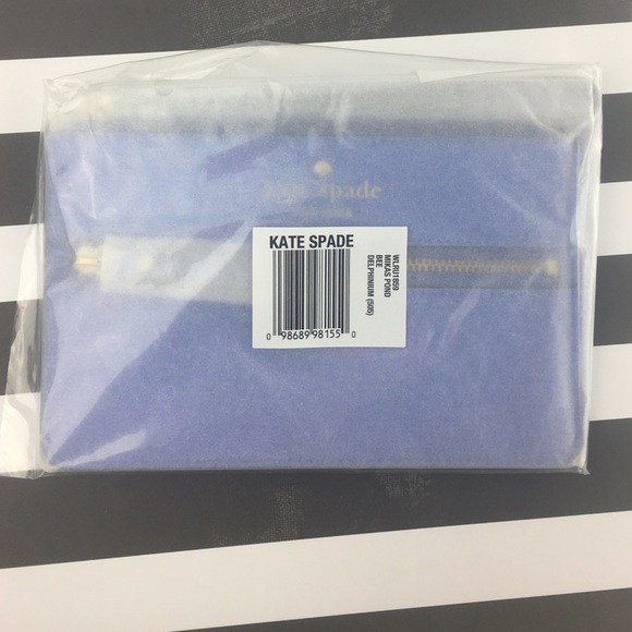 Kate Spade Mikas Pond Bee Wristlet Blue Delphinium - Picture 4 of 6