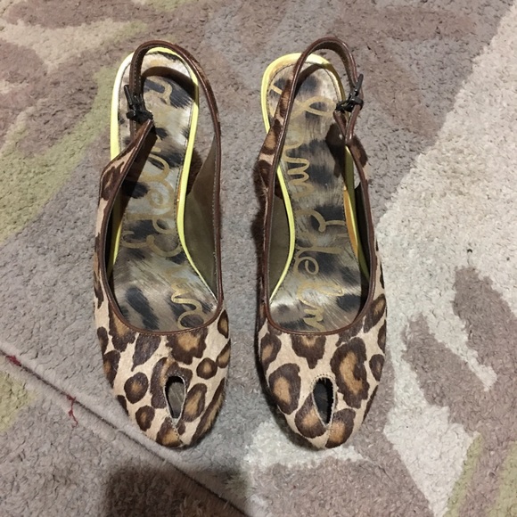 Sam-Edelman Leopard Print High Heels - Picture 3 of 4