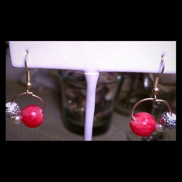 🆓BOGO🆓 Cherry Quartz Bling Hoops