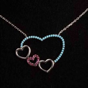 ❤️HEART of MY HEART TURQUOISE➕RUBY NECKLACE❤️