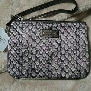 New Coach snake print wristlet