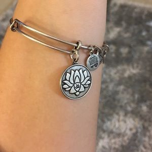 Alex and Ani Lotus Petals silver bangle