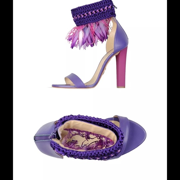 Purple Fringe Roberto Cavalli Heels