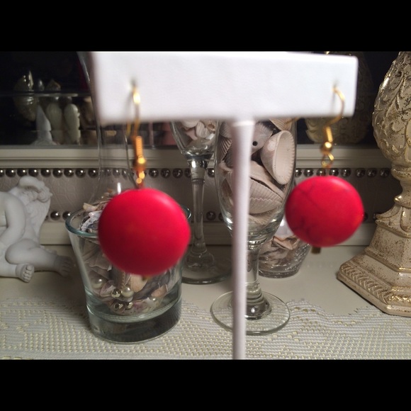 🔴BOGO🔴Red Semi-Precious Stone Earrings