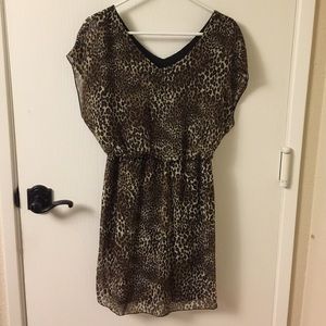 Leopard print fit and flare summer dress