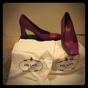 Prada square-toe pumps (Malva color)