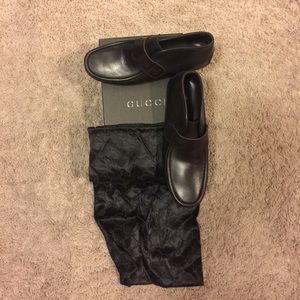 All brown leather moccasins