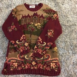 Hand-knit vintage "ugly" winter sweater size L