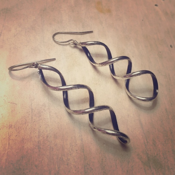 Silver Spiral Earrings - Picture 1 of 2
