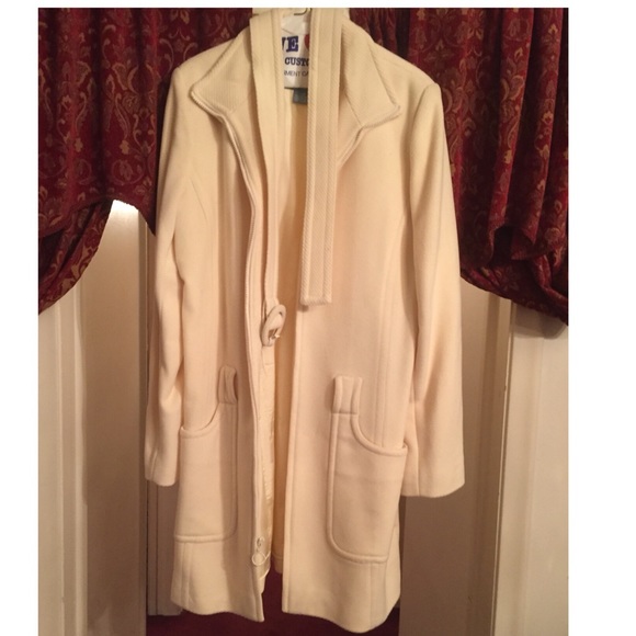 Nine West Cream 3/4 length belted wool coat