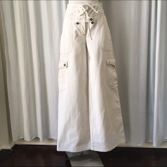 Alexander McQueen off white denim cargo pants 44