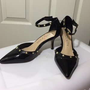 Black studded heels