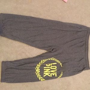 Pink (by VS) cropped sweatpants