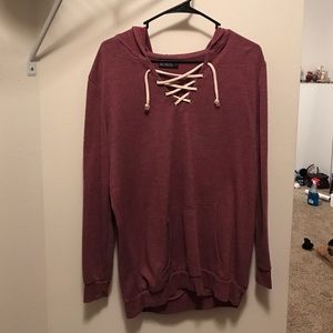 Lace up pullover
