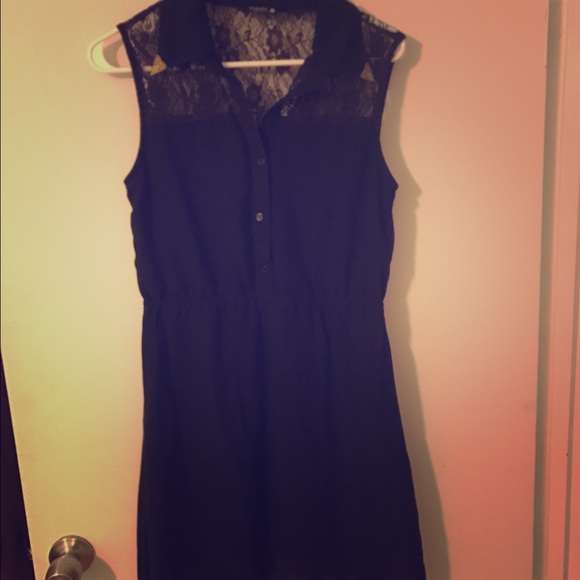 Black sleeveless asymmetrical dress