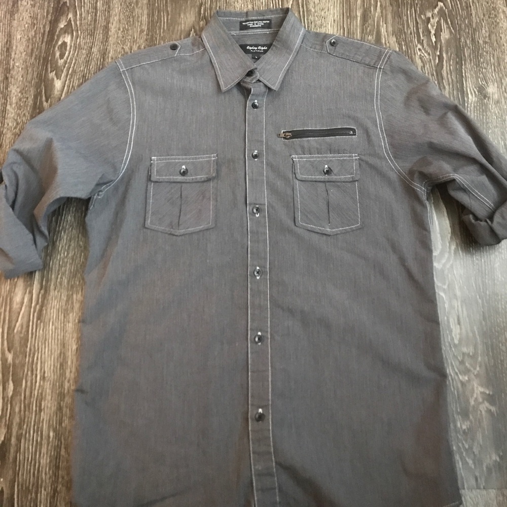 MENS drk gray casual shirt