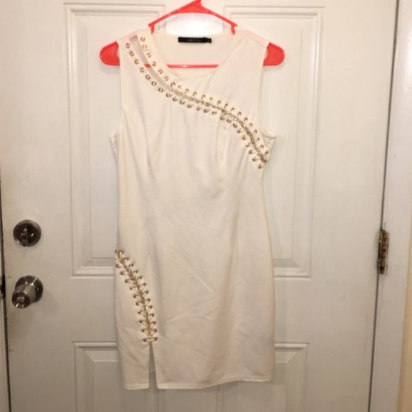 White Ark & Co. Dress With Gold Eyelet Detail