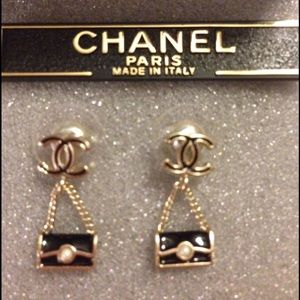 Chanel purse earrings