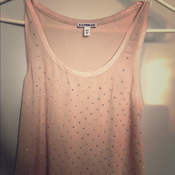Tan sparkly crop tank