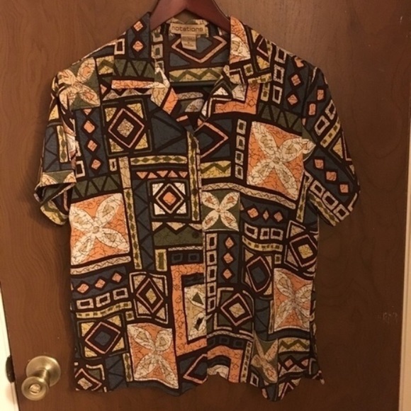 Multi Print Vintage Blouse