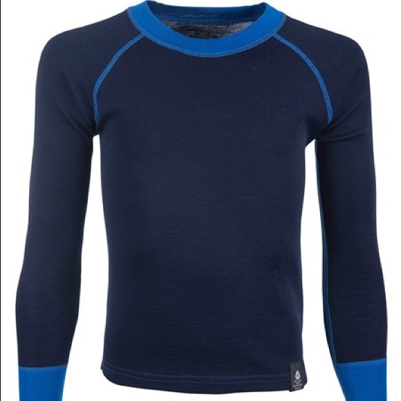 Merino Kids Round Neck Top Blue Size 7-8