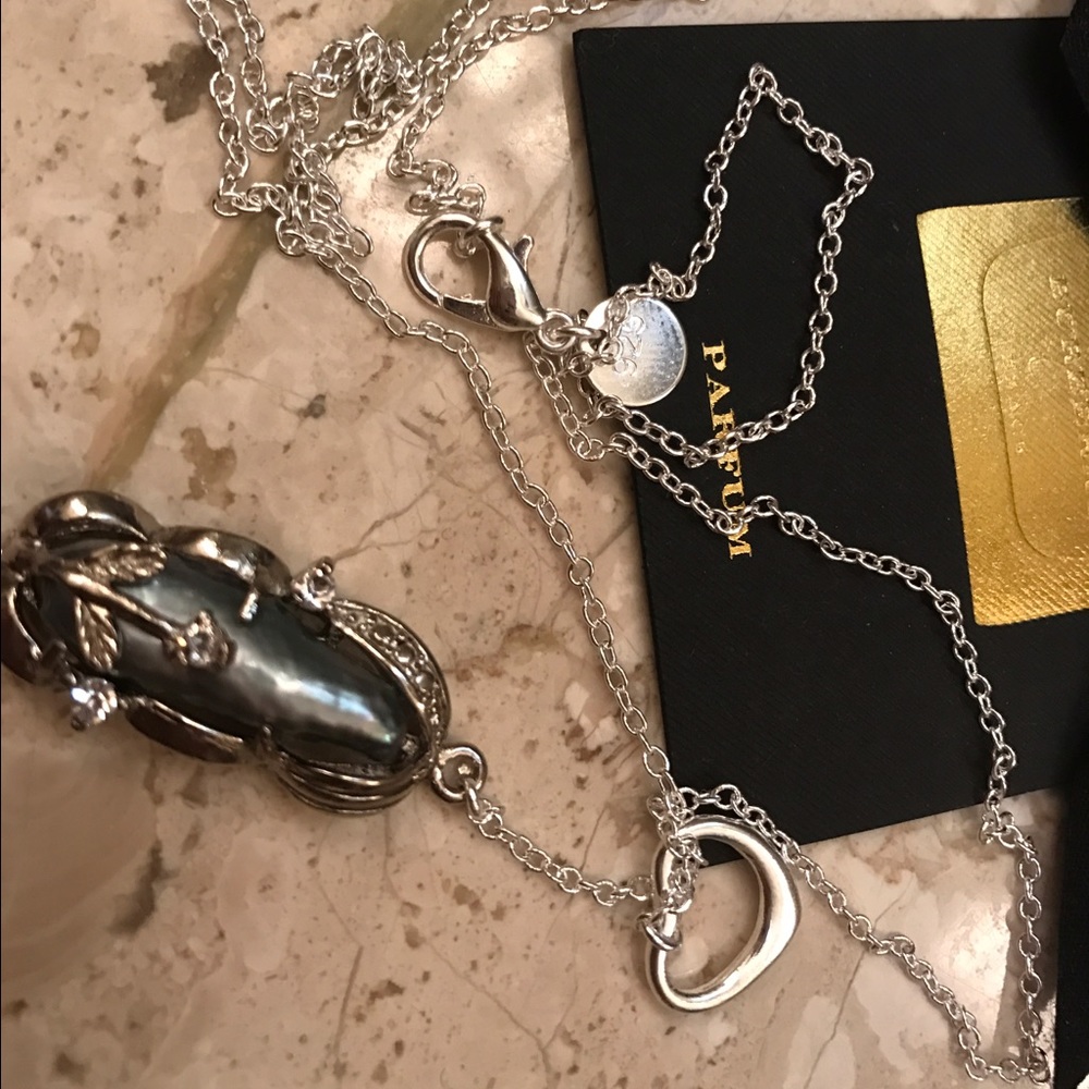 Auth sterling silver 925 chain with akoya pearl - Picture 2 of 2