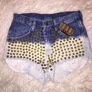 Studded Denim Shorts