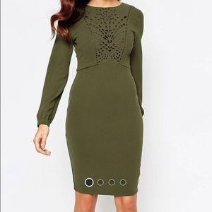 asos olive green dress