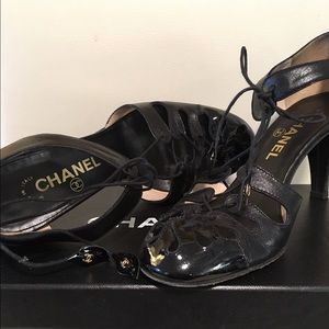 Authentic Chanel pumps with the CC logo.