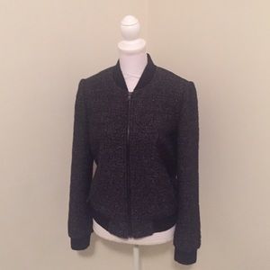 Ann Taylor Loft Black Lightweight Bomber Jacket, M