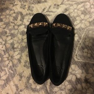 Tory Burch black suede flats Sz 7.5M