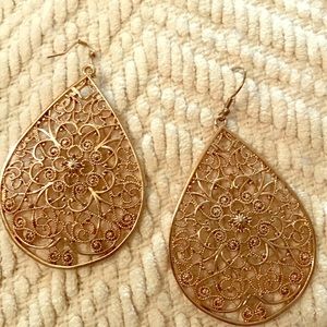 gold dangling earrings