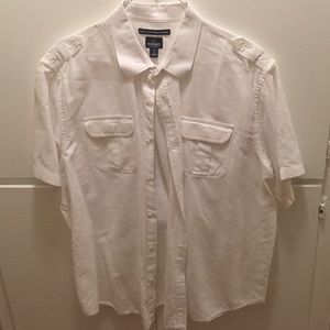 Men's white button down shirt