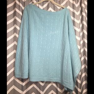Light blue Lane Bryant poncho EUC