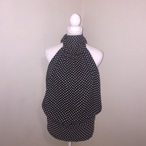 Forever 21 Black/White Polka Dot Halter Medium