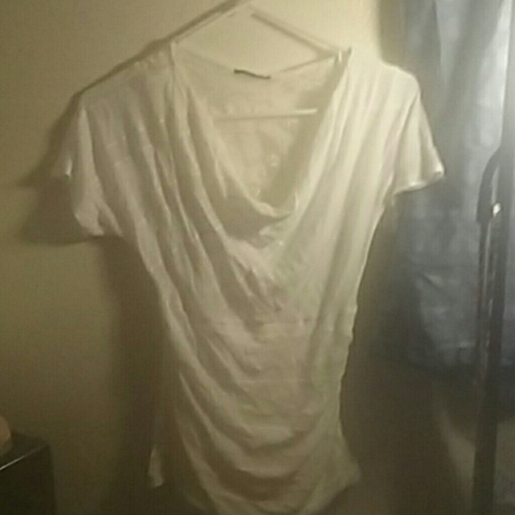 Women's white dress shirt with see through back