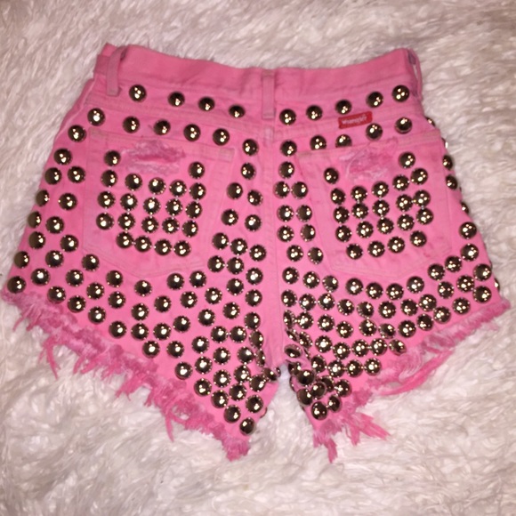 Studded Denim Shorts