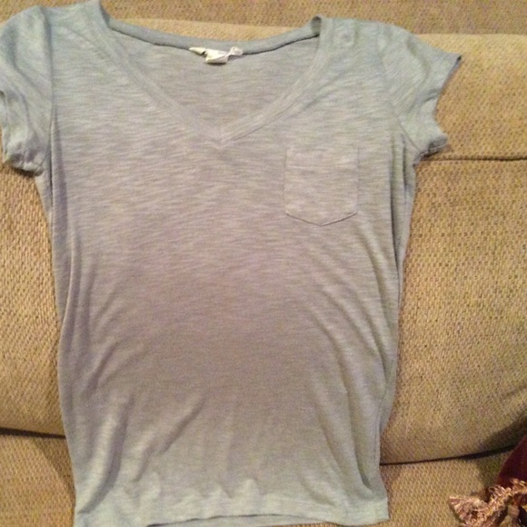 Gray baby tee with pocket
