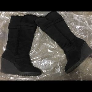 Black knee high boots