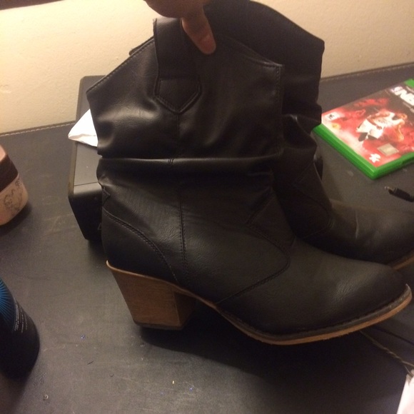 Leather boots , sandals and dresses