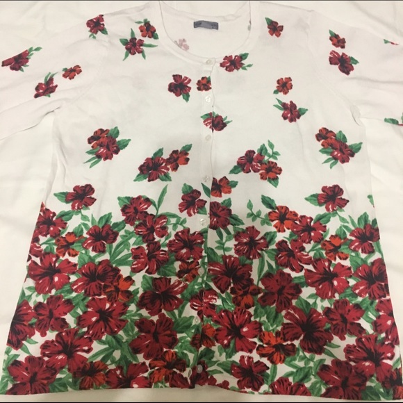 Floral Print Sweater/Cardigan