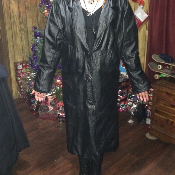 Women's leather trench coat