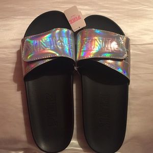 PINK Victoria Secret Holographic Slippers