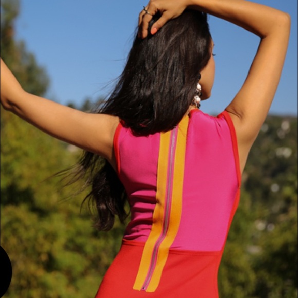 Show stopping! Yigal Azrouel tri-color knit dress.